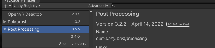 Post Processing version verified